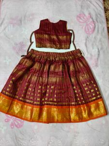 Girls&#39; Checked Lehenga Choli Set