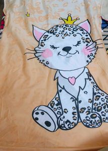 Cute Kitty Print Tshirt Dress