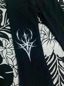 Bootcut Jeans With Handmade Design.