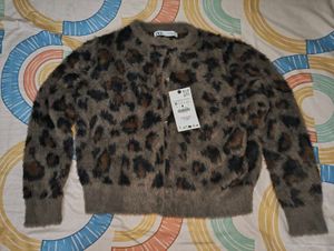 (Zara Animal Print Cardigan Without Buttons)