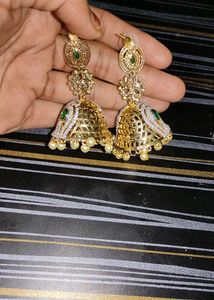 ONE GRAM GOLD White Stones Buttas..