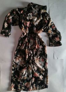 Floral Black Oversized Shirt