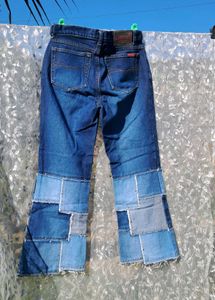 Patchwork Flare Leg Jeans
