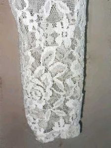 Partywear Lace Mini Dress Layered White