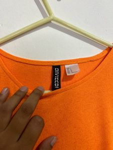 Orange Bodycon Mini Dress