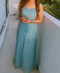 Elegant Blue Kurta with polazzo