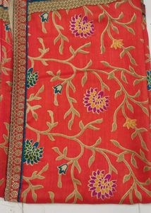New Orange Printed Saree