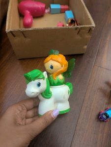 Princess On unicorn With Toy Makeup