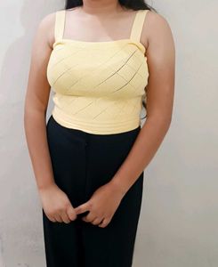 Yellow Knit Tank Top