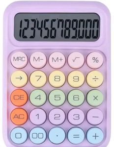 Pastel Rainbow Button Electronic Calculator