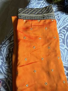 Orange Festive Wear Saree
