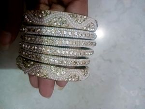 White Bangles Set