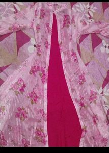 Pink Floral Kurta Set
