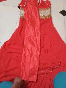 beautiful tomato color gown