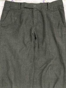 Gray Herringbone Dress Pants