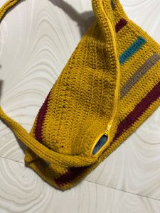 Yellow Crochet Totebag
