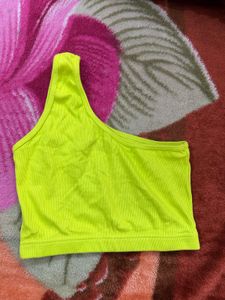 Neon Green One Shoulder Top