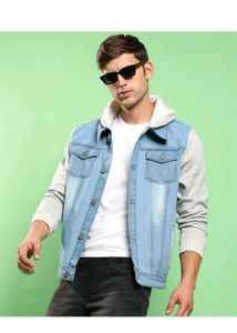Campus SutraMen Stylish Casual Denim Hooded