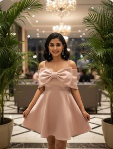 Blush Bow Mini Dress Only One Price