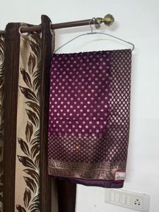 Fresh Beautiful Purple Coloured Banarasi Silk Sare
