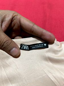 ZARA Beige Satin Corset Top