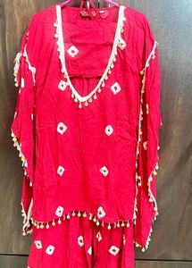 Red Ethnic Dress Material