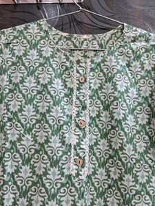 Green Printed Kurta