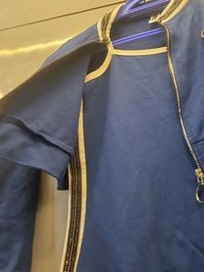 Blue Dress with Jacket Set