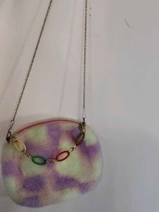 Fuzzy Chain Crossbody Bag
