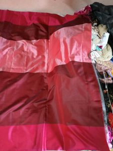 Brand New Red&amp;LightRaniPink Cotton Silk Saree