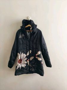 Authentic Desigual Floral Print Puffer Coat