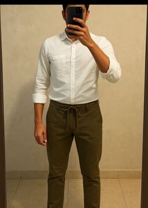 Olive Green Casual Pants