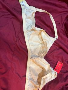 Cotton Cream Color Bra With Full Coverage