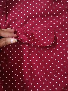 Polka Dot Button-Down Shirt
