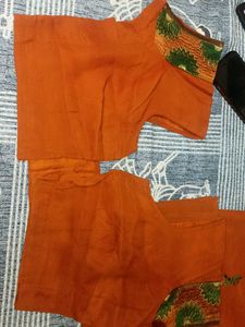 Brown Sarree With Free Stiched Blouse