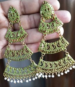 Green Dangle Earrings