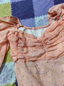 Pink Floral Ruffle Mini Dress