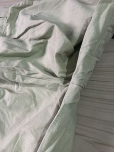 Womens  Summer Light Green Cotton Capri