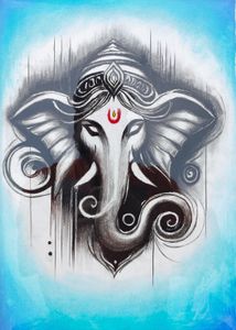 Unique Handmade Ganesha Framed Painting