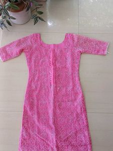 Pink net Kurti