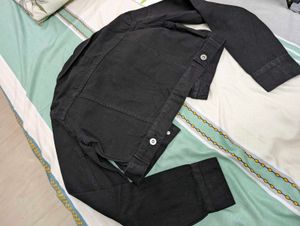 Black Crop Denim Jacket