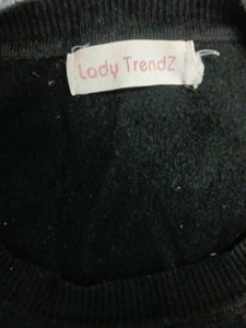 Elegant Black Embellished Sweater