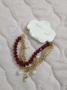Beautiful Redand Gold Hand Bracelet