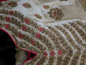 Beige Pink Ethnic Gown Set Leggings Dupatta