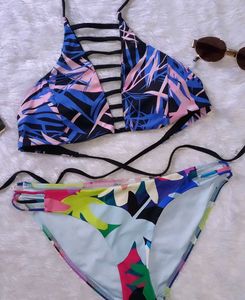 Vibrant Floral Print Bikini Set