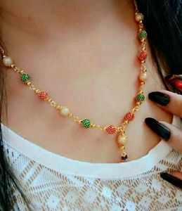 Cubic Zirconia Gold Plated Chain For Party