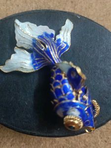 Vintage Enamel Goldfish Pendent