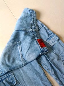 Light Wash Denim Cargo Pants