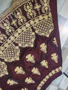 Brand New Maroon Velvet Lehenga Skirt Upto 8-⁹ Yrs