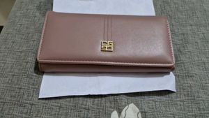Mauve Wallet with Gold Accent